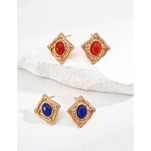 Lapis Lazuli/Red Agate Earrings