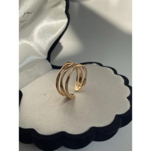 Geo-Weave Vortex Wide Adjustable Open Ring