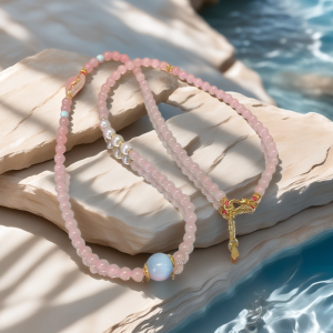 Twilight Swell Blush Jade & Larimar Necklace